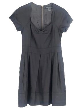 Vintage Marc By Marc Jacobs Black Gray Cotton Pleated Mini Dress Size 4